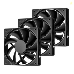 DARKROCK 3-Pack 120mm Black Computer Case Fans High Performance Coolin