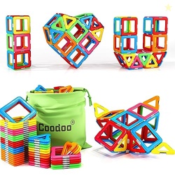 Coodoo Upgraded Magnetic Blocks Tough Tiles STEM Toys for 3+ Year Old 