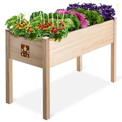Maple99 Raised Garden Bed with Legs 48x24x30 - Natural Cedar Wood Elev
