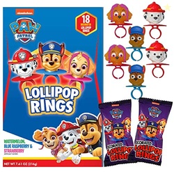 Paw Patrol Decorated Themed Lollipop Rings, Candy Exchange Kit, Assort
