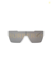 Burberry BE 4291 3007/H White Plastic Rectangle Sunglasses Silver Burb