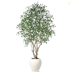 SOGUYI Ficus Tree Artificial Indoor, 8 Feet Tall Faux Ficus Tree with 