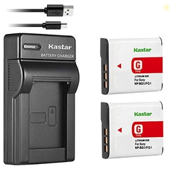 Kastar NP-BG1 NP-FG1 Battery (2-Pack) + Slim USB Charger for Sony Came