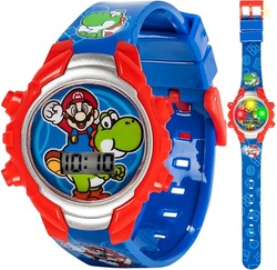 Super Mario Kids Digital Watch with Yoshi, LED Light Show, Soft Silico
