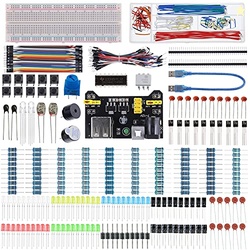 BOJACK 37 Values 480 Pcs Electronics Component Fun Kit with Power Supp