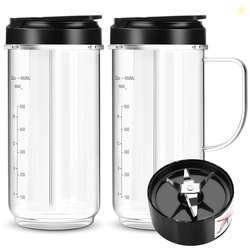 UBYNID 2 Pack Magic Bullet Blender Cups, Tall 22oz Cup with Flip Top T