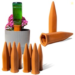 10-Pack Natural Self Watering Spikes - Terracotta - Automatic Plant Wa