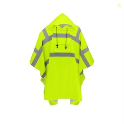 GGS Rain Poncho - High Visibility, Reflective, Wind and Waterproof wit