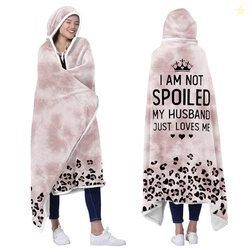 Spoiled Wife Fleece Wearable Blanket Hoodie - Mothers Day Gifts for Wi