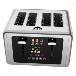 WUNLY 4 Slice Toaster,Touchscreen & Dual Independent Control Panel,5 B