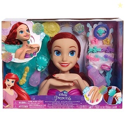 Disney Princess Shimmer Spa Ariel 8-inch Styling Head, 20-Pieces, Red 
