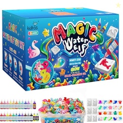 Kiditos Magic Water Elf Toy KitSquishies for Kids, 25 Gels & 20 Molds,