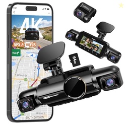 Neideso 4 Channel Dash Cam Front and Rear, 3K+3*1080P Dash Camera for 