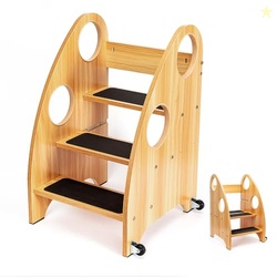 StrongTek Step Stool, Step Ladder with Wheels