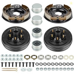 6 on 5.5" Bolt Circle Brake Drum Kits w/ 12" x 2" Left and Right Self-