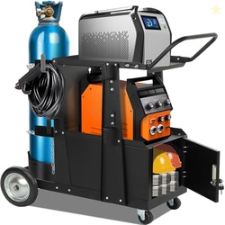 RCARTICH Welding Cart,Heavy Duty Rolling Welder Cart with 360 Swivel W
