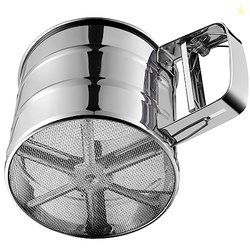 Flour Sifter, Stainless Steel Sifter for Baking, Double Layer Fine Mes