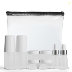 11 Piece Travel Skincare Containers Set - TSA Approved Toiletry Bag & 