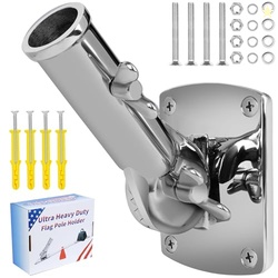 316 Stainless Steel Flag Pole Holder, Marine Grade Ultra Heavy Duty Fl