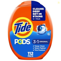 Tide PODS laundry detergent pacs, 3-in-1 Stain Remover, Odor Fighter, 