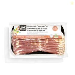 365 by Whole Foods Market, Reduced Sodium Uncured Center Cut Bacon, 12