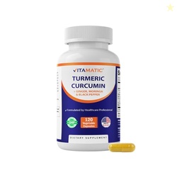 Vitamatic Turmeric Curcumin with Black Pepper, Ginger & Moringa  120 V