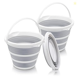2-Pack Collapsible Buckets - 2.6 Gallon (10L) Large Capacity, Essentia