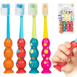 PRASBURR Toddler Toothbrush - Kids Toothbrush Soft Bristles with Sucti