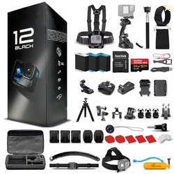 GoPro HERO12 (Hero 12) Black - with 50 Piece Accessory Kit and 2 Extra