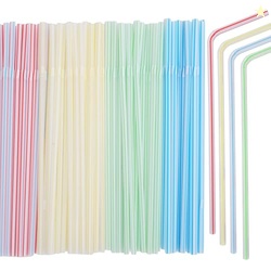 Luszmoax 200 Pcs Plastic Straws Disposable -Straws Drinking Plastic -8