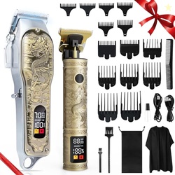 Professional Hair Clippers and Trimmers Set for Men, Cordless Recharge
