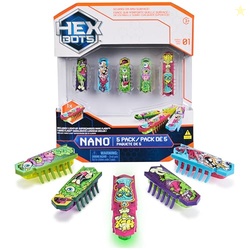 HEX BOTS Nano 5 Pack, 4 Mini Bots with Bonus Flash Bot, Sensory Toy fo