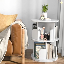 Nidouillet Rotating Bookshelf, Revolving Bookcase 360 Display Round Bo