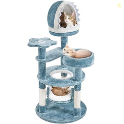 Yaheetech 45.5in Ocean-Themed Cat Tree, Multi-Level Sturdy Tower with 