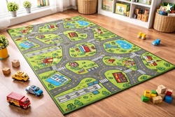 Kids Carpet Playmat Rug City Life Great for Playing with Cars and Toys