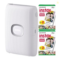 Fujifilm Instax Mini Link Smartphone Printer (Ash White) + Fuji Instax