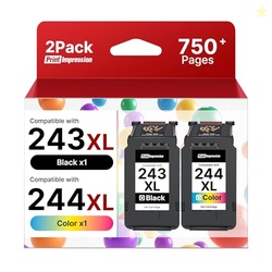 PG-243 Black & CL-244 Color Ink Replacement for Canon 243 and 244 Ink 