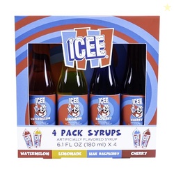 ICEE 4 Pack Slushie Syrup. Genuine ICEE Shaved Ice Snow Cone Syrup inc