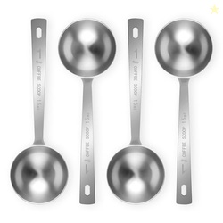 Flezoo 4Pcs Coffee Scoop Spoon - 1 Tablespoon 15ML Stainless Steel Lon