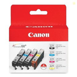 Canon CLI-221 Genuine Four Color Pack, Compatible with MP980, MP560, M