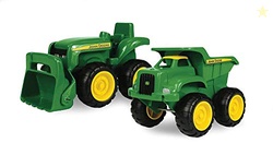 TOMY John Deere Vehicle Set - Includes Dump Truck Toy and Tractor Toy 