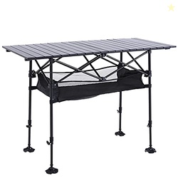 ALPHA CAMP Camping Table Outdoor Portable Adjustable Aluminum Table wi