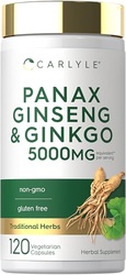 Carlyle Panax Ginseng & Ginkgo | 120 Vegetarian Capsules | Non-GMO & G
