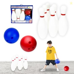 Grip Kids 17 Inch Huge Bowling Set with Storage Bag  6 Giant Pins, Out