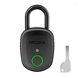 Prezlock Fingerprint Padlock with Key Backup, 2keys, Smart Padlock wit