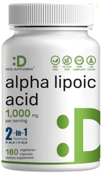 Alpha Lipoic Acid 1,000mg, 180 Veggie Capsules  50/50 R-ALA & S-ALA fo