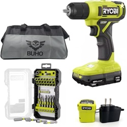 Ryobi ONE+ 18V Drill Kit with Battery, Charger, Bit Set & Bag
