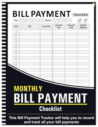 Bill Tracker Notebook: Monthly Bill Payment Checklist - 8.5" x 11" 100