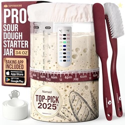Superbaking Sourdough Starter Jar, Beginner Sourdough Starter Kit, 34o