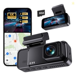 COOLCRAZY 4K Dash Cam Front, Built-in WiFi GPS, Dash Camera for Cars, 